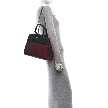 LOUIS VUITTON Calfskin City Steamer MM Burgundy Black