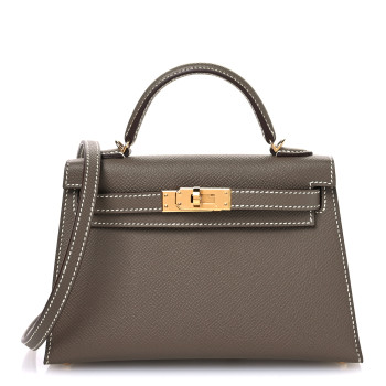 HERMES Epsom Mini Kelly Sellier 20 Etoupe