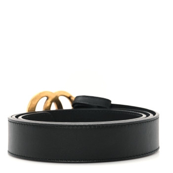GUCCI Calfskin Double G 40mm Belt 95 38 Black