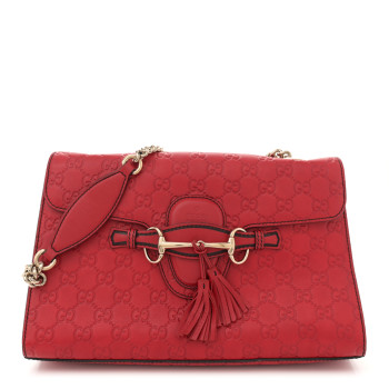 GUCCI Guccissima Medium Emily Chain Shoulder Bag Red