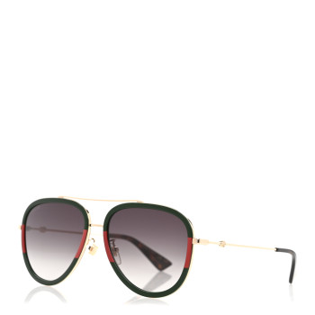 GUCCI Web Aviator Sunglasses GG0062S Green Red