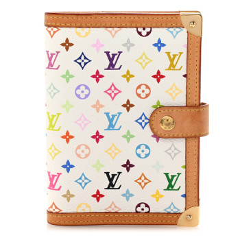 LOUIS VUITTON Monogram Multicolor Small Ring Agenda Cover White