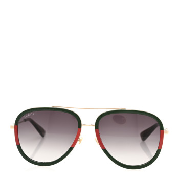 GUCCI Web Aviator Sunglasses GG0062S Green Red
