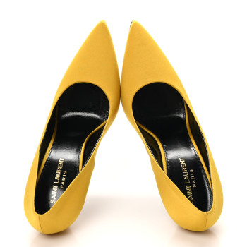 SAINT LAURENT Satin Crepe Monceau 110 Pumps 40 Ochre