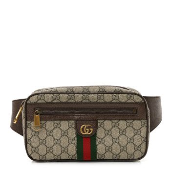 GUCCI Soft GG Supreme Monogram Medium Ophidia Belt Bag Dark Brown