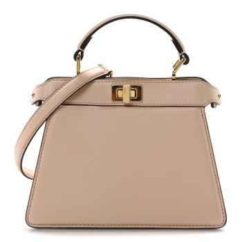 FENDI Shiny Nappa Plexiglass Petite Peekaboo I SEE U Satchel Light Rose