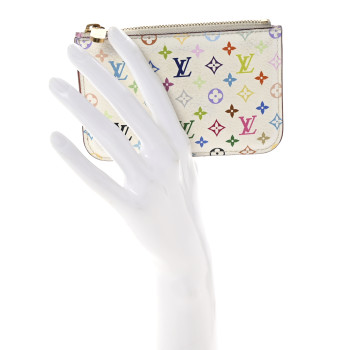 LOUIS VUITTON Monogram Multicolor Key Pouch White Anie