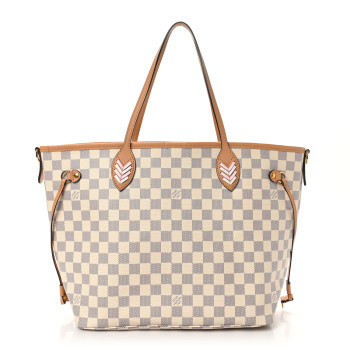 LOUIS VUITTON Damier Azur Braided Neverfull MM Orange
