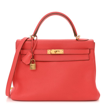 HERMES Togo Kelly Retourne 32 Rouge Pivoine