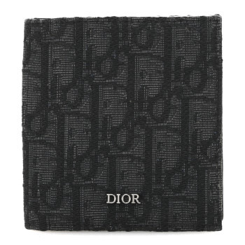 CHRISTIAN DIOR Oblique Bi-Fold Card Holder Black
