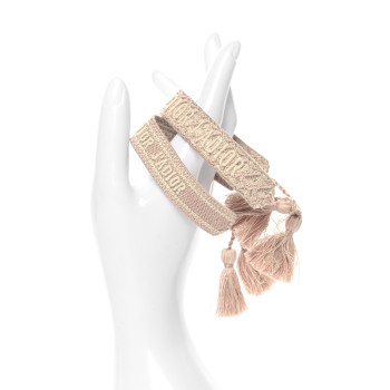 CHRISTIAN DIOR Woven Cotton J'Adior Friendship Bracelet Pink