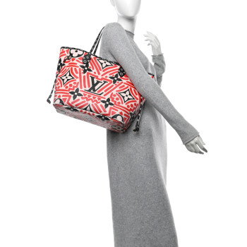 LOUIS VUITTON Monogram Giant Crafty Neverfull MM Creme Rouge Black