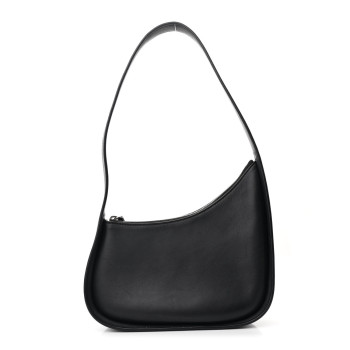 THE ROW Smooth Calfskin Half Moon Shoulder Bag Black
