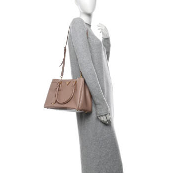 PRADA Saffiano Lux Medium Tote Cammeo