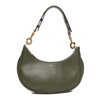 CELINE Smooth Calfskin Medium Strap Ava Shoulder Bag Dark Olive