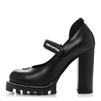 LOUIS VUITTON Calfskin Star Trail Ankle Pumps 37 Black