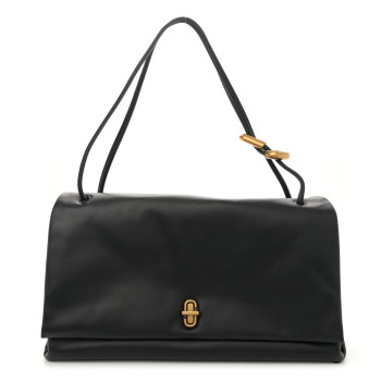 MARC JACOBS Calfskin Large Dual Shoulder Bag Black