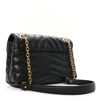 LOUIS VUITTON Calfskin LV New Wave Chain Bag Black