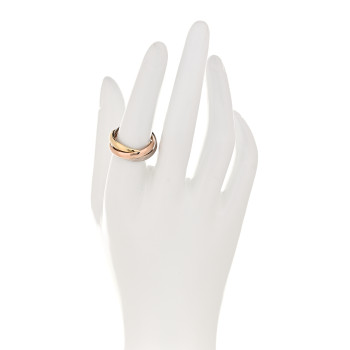 CARTIER 18K Pink Yellow White Gold Classic Trinity Ring 55 7.25