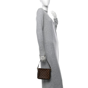 LOUIS VUITTON Damier Ebene Trousse Make Up Bag Pochette