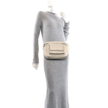 GUCCI Calfskin GG Tennis Embossed Pocket Belt Bag Mystic White