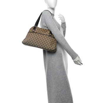 GUCCI Monogram Medium Charmy Shoulder Bag Brown