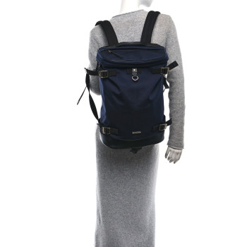 SAINT LAURENT Canvas Calfskin Rivington Race Backpack Black Navy