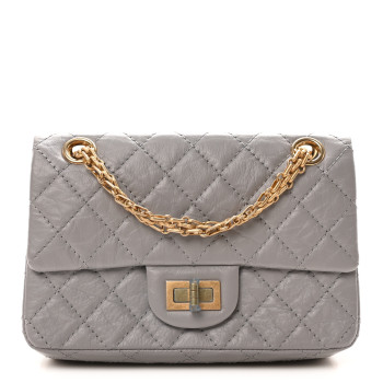CHANEL Aged Calfskin Quilted 2.55 Reissue Mini Flap Grey