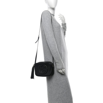 GUCCI Pebbled Calfskin Small Soho Disco Bag Black