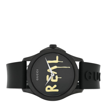 GUCCI PVD Stainless Steel Rubber 38mm G-Timeless REAL Quartz Watch Black