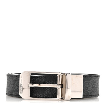 LOUIS VUITTON Damier Graphite Calfskin Belt 90 36 Black