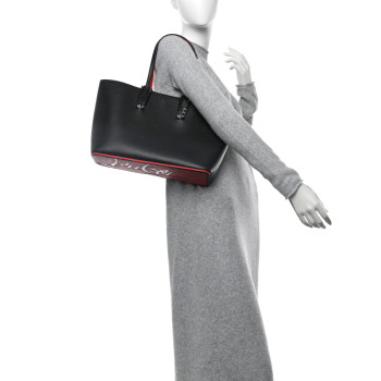 CHRISTIAN LOUBOUTIN Calfskin Empire Spikes Small East West Cabata Tote Black