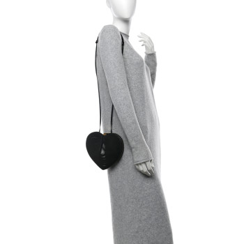 ALAIA Calfskin Perforated Le Coeur Bag Black