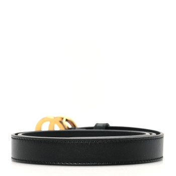 GUCCI Calfskin Double G 20mm Belt 70 28 Black