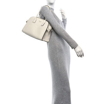 PRADA Soft Grain Calfskin Medium Tote Bag White