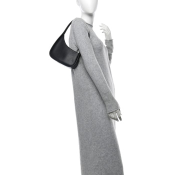 THE ROW Smooth Calfskin Half Moon Shoulder Bag Black