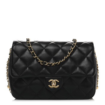 CHANEL Lambskin Quilted CC Medium Dynasty Flap Black