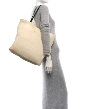 THE ROW Mesh Saddle Calfskin Barn Tote Bag Ivory