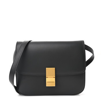 CELINE Box Calfskin Medium Classic Box Flap Bag Anthracite