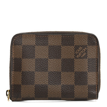 LOUIS VUITTON Damier Ebene Zippy Coin Purse Rose Ballerine