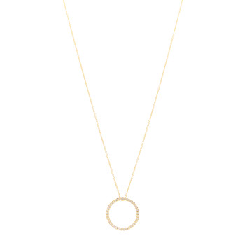 ROBERTO COIN 18K Yellow Gold Diamond Medium Tiny Treasures Circle Pendant Necklace