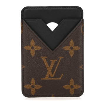 LOUIS VUITTON Monogram Macassar Porte-Cartes Magnet Noir