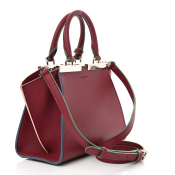 FENDI Vitello Dolce Mini 3jours Tote Black Cherry