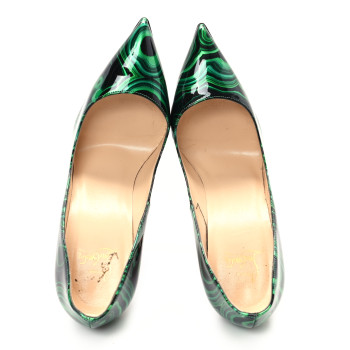 CHRISTIAN LOUBOUTIN Patent Malachite So Kate Pumps 39.5 Vert