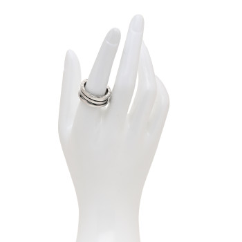 BULGARI 18K White Gold B.Zero1 Three-Band Ring 56 7.5