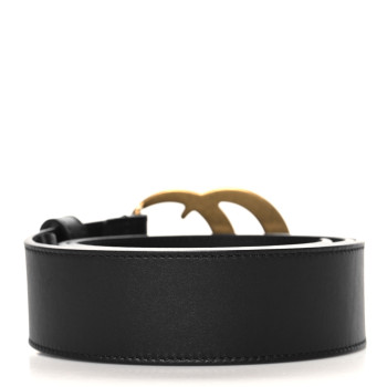 GUCCI Calfskin Double G 40mm Belt 85 34 Black