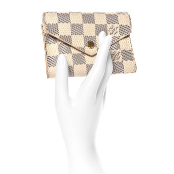 LOUIS VUITTON Damier Azur Victorine Wallet Rose Ballerine