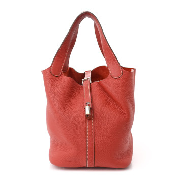 HERMES Taurillon Clemence Picotin Lock 22 MM Sanguine