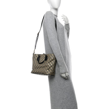 GUCCI Soft GG Supreme Monogram Bees Small Crossbody Tote Beige Oro Black