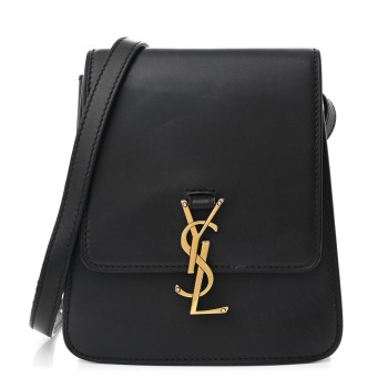 SAINT LAURENT Smooth Calfskin North South Kaia Satchel Black
